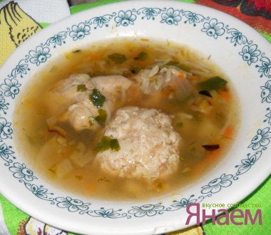 Суп с сырными клецками