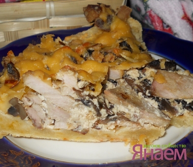 Пирог Курино-грибной  жульен
