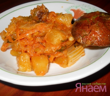Рагу с мясом и пекинской капустой