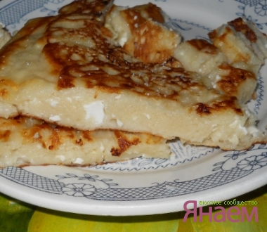 Хачапури на сковороде с творогом