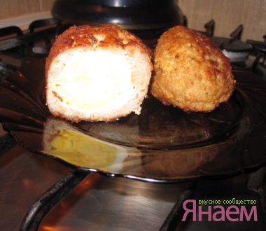 Мясные зразы с яйцом