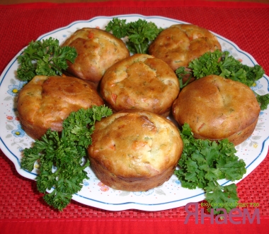 Кексы с ветчиной и сыром