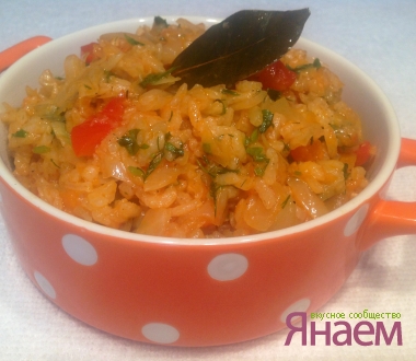 Капуста тушеная с рисом