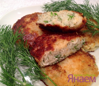 Рыбные биточки с творогом и укропом
