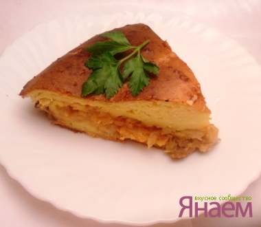 Кефирный пирог с капустной начинкой