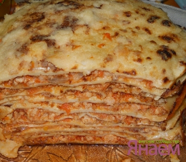 Закусочная  блинная запеканка