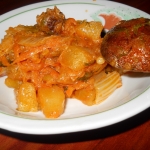 Рагу с мясом и пекинской капустой