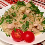 Капуста тушеная с куриным филе и сыром "Виола"