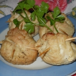 Мешочки с сыром и грибами