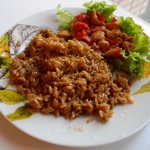 Курица с перцем и рисом в японском стиле