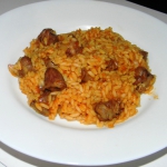 Плов с куриными сердечками