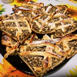 Пирог-сеточка с творогом, маком и яблоками