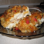 Телапия в кляре под овощами
