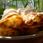Блинчики с творогом и курагой