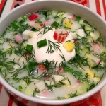 Окрошка с крабовыми палочками